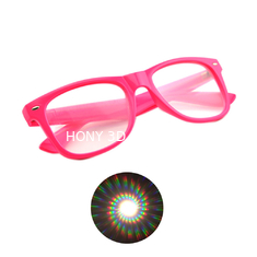Fajerwerki Party 3D Dyfrakcyjne okulary Plastikowa rama Hurtownie LOGO drukowane okulary