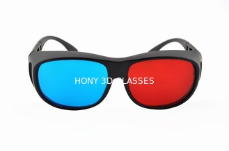 Składane plastikowe czerwone anaglifowe okulary 3D dla normalnego telewizora lub komputera