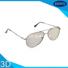 Metalowa ramka Liniowe spolaryzowane okulary 3D Srebrna biała folia ochronna Scratech