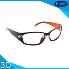 Twarda powłoka Rama Liniowe spolaryzowane okulary 3D w kolorze czarnym / pomarańczowym