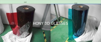 Arkusz z folią polaryzacyjną o wysokiej wydajności Obiektyw z czerwoną cyaną Wykonaj czerwone, niebieskie okulary 3D