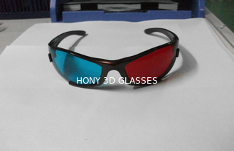 Modne plastikowe okulary anaglifowe 3D Czerwone cyjany ze srebrnymi soczewkami PET o średnicy 1,6 mm