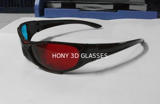 Modne plastikowe okulary anaglifowe 3D Czerwone cyjany ze srebrnymi soczewkami PET o średnicy 1,6 mm