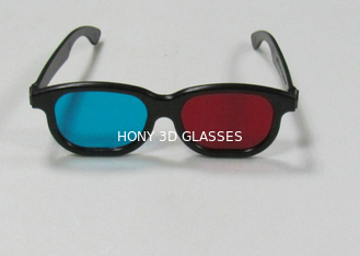 Plastikowe plastiki ABS czerwone cyjan 3d, liniowe okrągłe okulary spolaryzowane