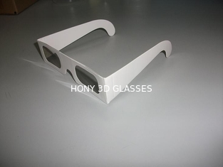 Białe kartonowe okulary Chromadepth 3D dla dorosłych / dzieci, grubość soczewki 0,06 mm