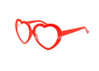 Red Heart Frame Plastic Diffraction Fireworks 3D Rainbow Okulary na imprezę