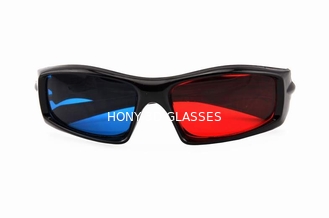 Passive Plastic Red Cyan 3D Glasses , Anaglyph Red Blue Glasses