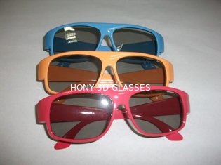 Czerwone niebieskie plastikowe okrągłe spolaryzowane okulary 3D ROHS, EN71